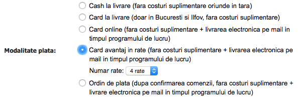 Plata asigurare Rca prin Card Avantaj